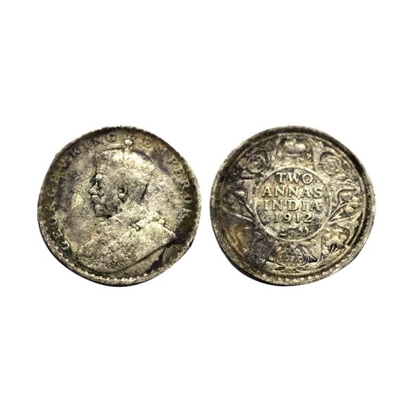 George V King, Silver Two Annas, 1912