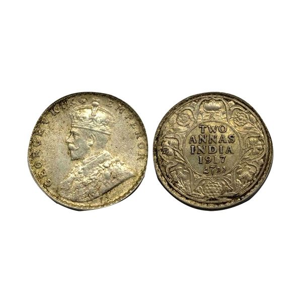 George V King, Silver Two Annas, 1917