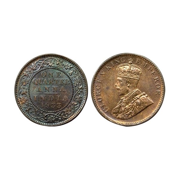 George V, Copper ¼ Anna, 1933, Calcutta Mint, (Prid 673).