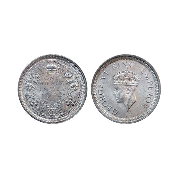 George VI, Half Silver Rupee, 1942, Bombay Mint
