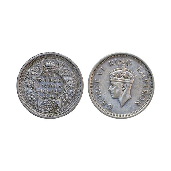 George VI, Half Silver Rupee, 1944, Lahore Mint,