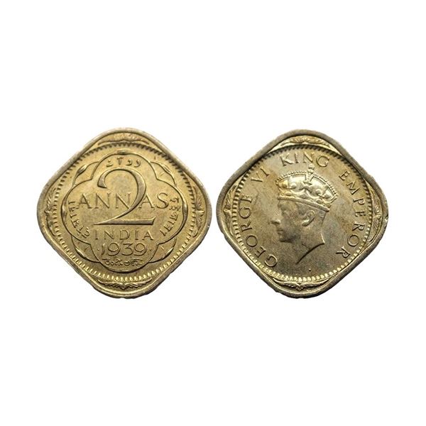 George VI, Copper-Nickel, 2 Annas, 1939