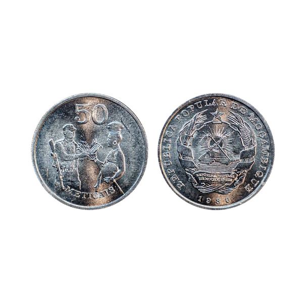 Mozambique, 1986, Aluminium 50 Meticais, 4.38 gms,