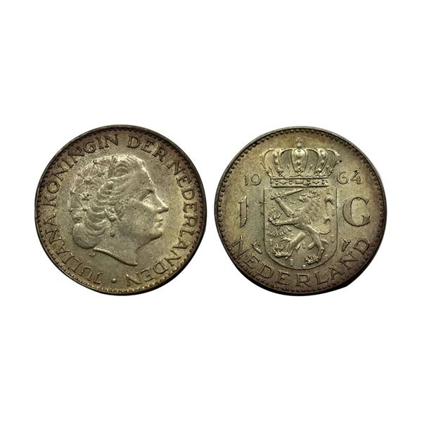 Netherlands, Queen Juliana, Silver 1 Gulden, South Africa,United States of America, Silver Dime 1964