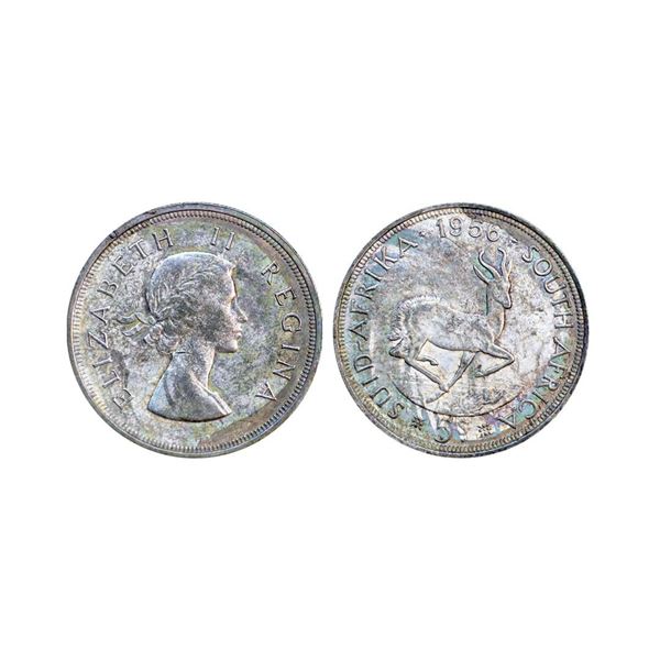 South Africa, Elizabeth, 1956, Silver 5 Shillings, 28.19 gms,