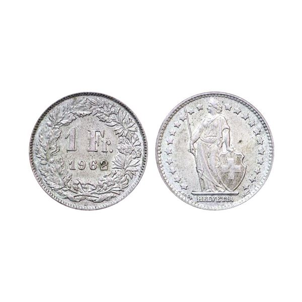 Switzerland, Silver 1 Francs, 5.3 gms