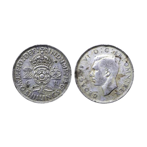United Kingdom, George VI, 1941, Silver 2 Shillings, 11.14 gms