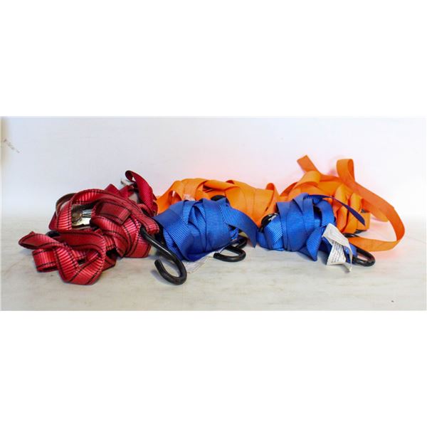 FLAT OF TIE DOWN RATCHET STRAPS