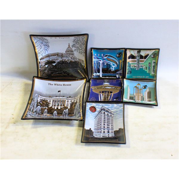 BUNDLE OF GLASS ASHTRAYS FROM AN ESTATE