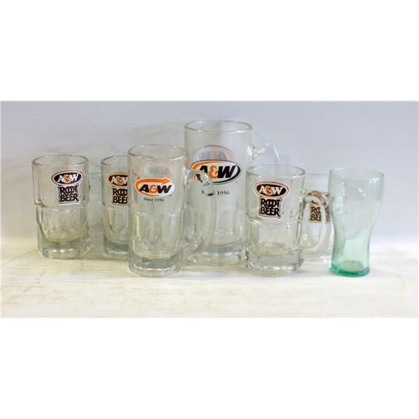 BOX OF A&W MUGS