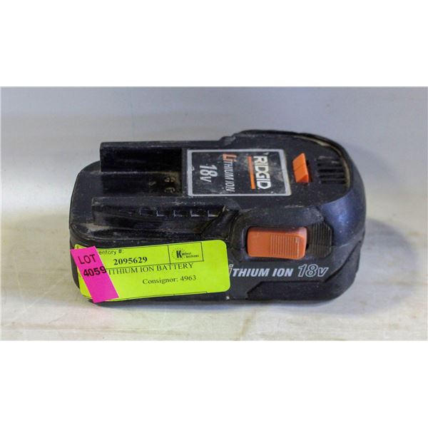 RIGID 18V LITHIUM ION BATTERY UNTESTED