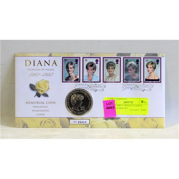 ROYAL MINT PRINCESS DIANA COIN+STAMP SET