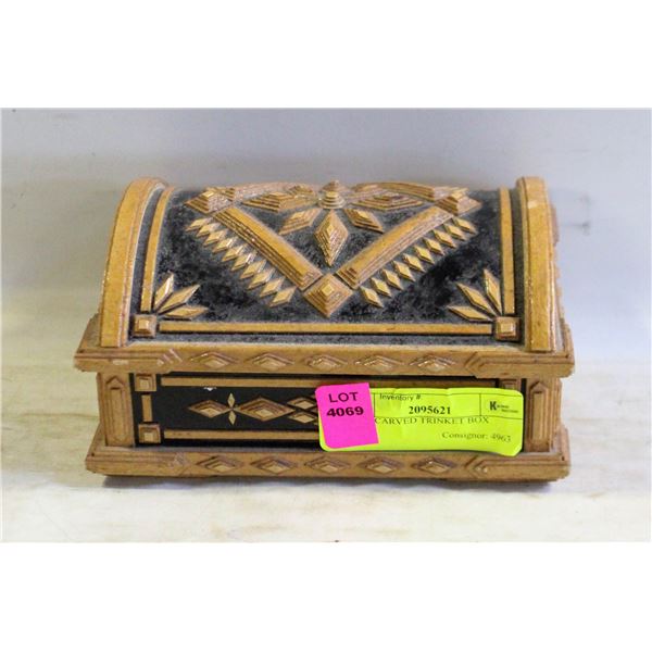 HAND CARVED TRINKET BOX