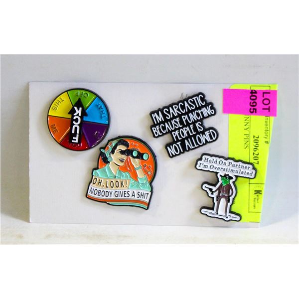 4PCS FUNNY PINS