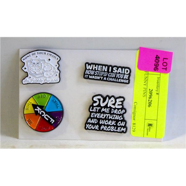 4PCS FUNNY PINS