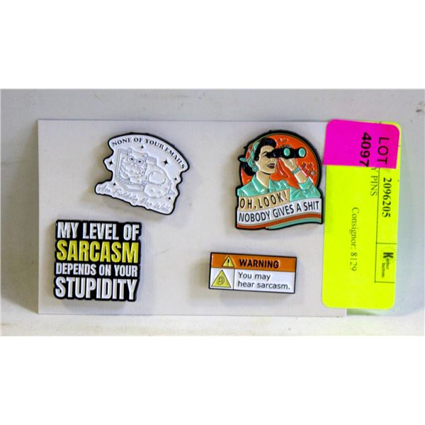 4PCS FUNNY PINS