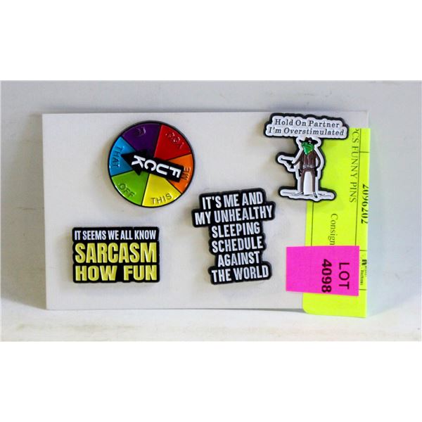 4PCS FUNNY PINS