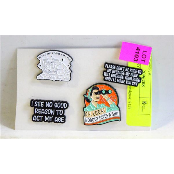 4PCS FUNNY PINS