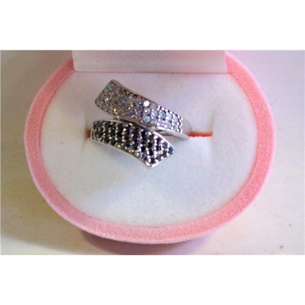 NEW STERLING SILVER RING W/GEMSTONES SZ 7.5