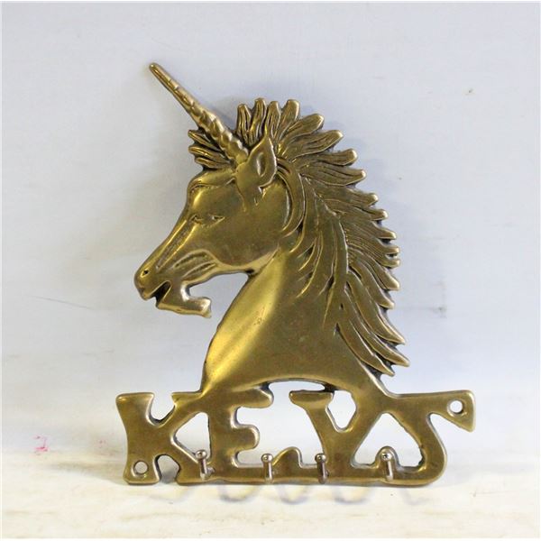 VINTAGE BRASS UNICORN KEYHOLDER 5X6
