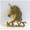 Image 1 : VINTAGE BRASS UNICORN KEYHOLDER 5X6