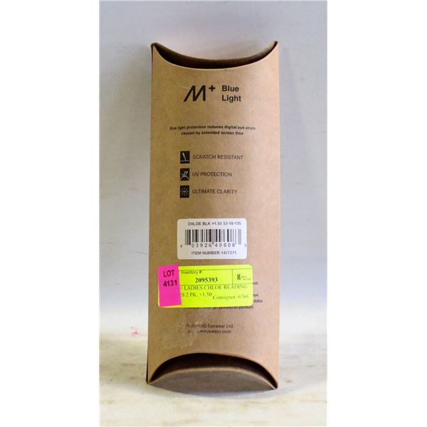 NEW M+ LADIES CHLOE READING GLASSES 2 PK, +1.50