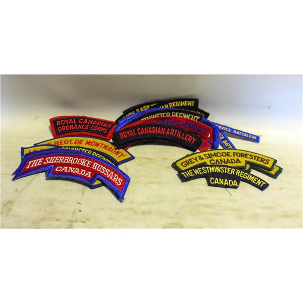 12 PAIRS CANADIAN CLOTH SHOULDER TITLES