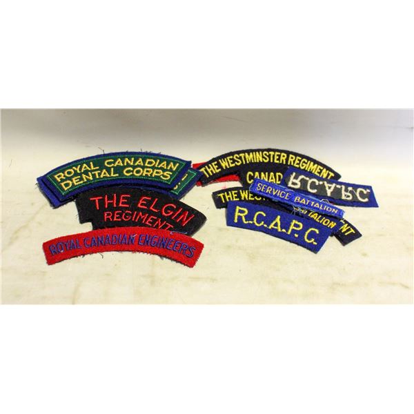 7 PAIRS CANADIAN CLOTH SHOULDER TITLES