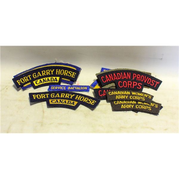 7 PAIRS CANADIAN CLOTH SHOULDER TITLES