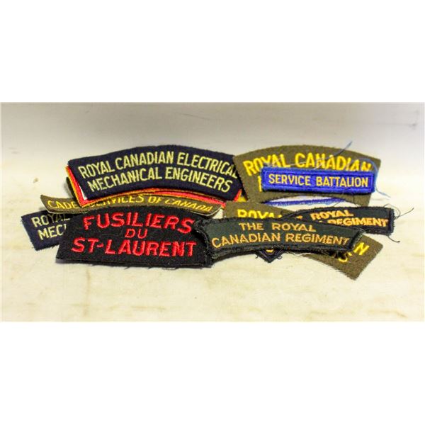 7 PAIRS CANADIAN CLOTH SHOULDER TITLES