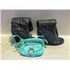 Image 1 : LADIES SZ 6 COWBOY STYLE BOOTS W/MATCHING PURSE