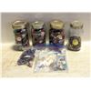 Image 1 : FLAT WITH 4 JARS AND  ASSORTED BUTTONS