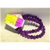 Image 1 : DEEP PURPLE TRANSPARENT GLASS BEADS BRACELETS X 2