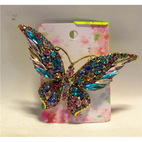 EXTRA LARGE BUTTERFLY BROOCH WITH PASTEL