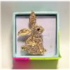 Image 1 : GOLD TONE BUNNY BROOCH FILLED WITH RHINESTONES