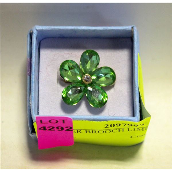 FLOWER BROOCH LIME GREEN SMALL