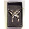 Image 1 : BUTTERFLY BROOCH FILLED W/RHINESTONES 1.6” X 1.3"