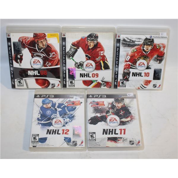 NHL SERIES FROM 2008 - 2012 5 GAMES TOTAL