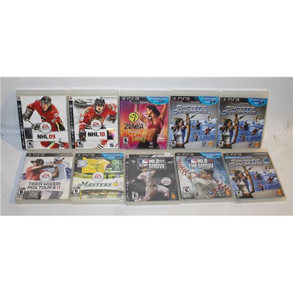 10 PLAYSTATION 3 GAMES