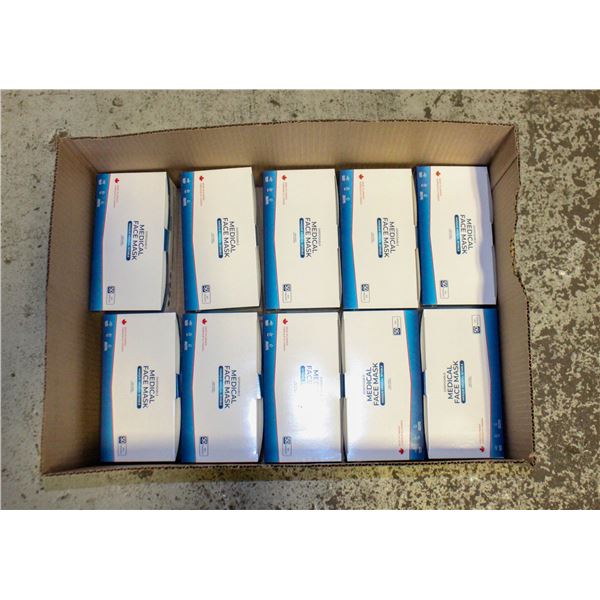 10X50PKS NEW OF DISPOSABLE LEVEL 2 BLUE FACE MASKS