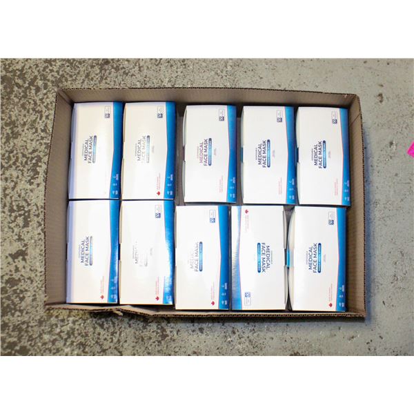10X50PKS NEW OF DISPOSABLE LEVEL 2 BLUE FACE MASKS
