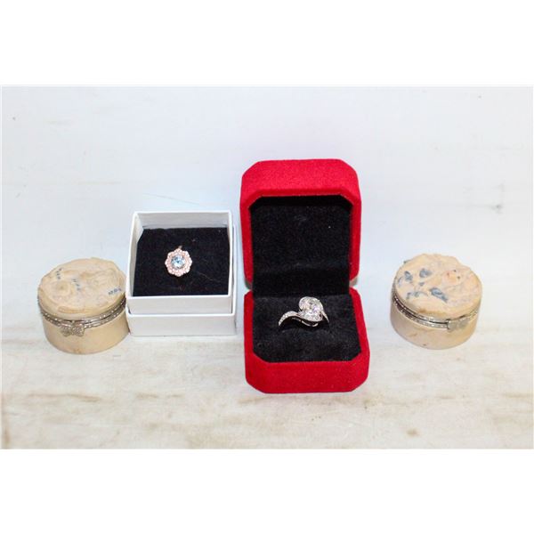 MOISSANITE 925 RING SIZE 7+CZ 925 RING SIZE 6.5+