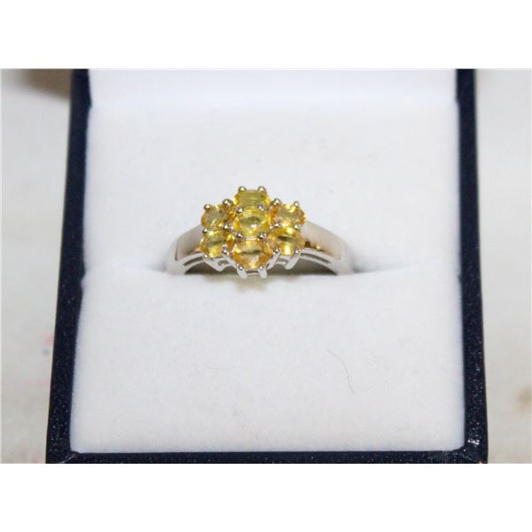 NEW STERLING SILVER RING WITH CITRINE SZ 7