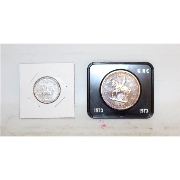 SILVER CANADIAN 1973 RCMP $1 COIN + RCMP