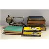 Image 1 : ANTIQUE HARDCOVER BOOKS + TRAVEL IRON +