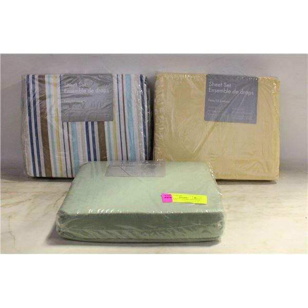 3 NEW SEALED 130 THREAD COUNT TWIN SIZED