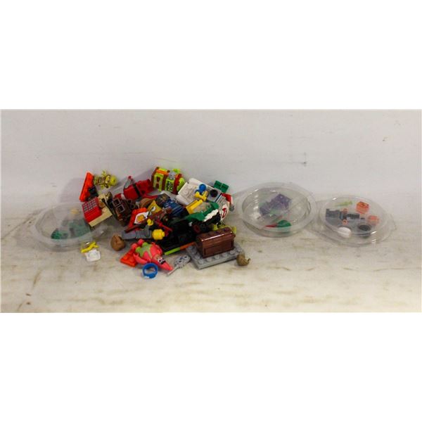 LEGO MEN PIECES INCLUDING SPONGEBOB
