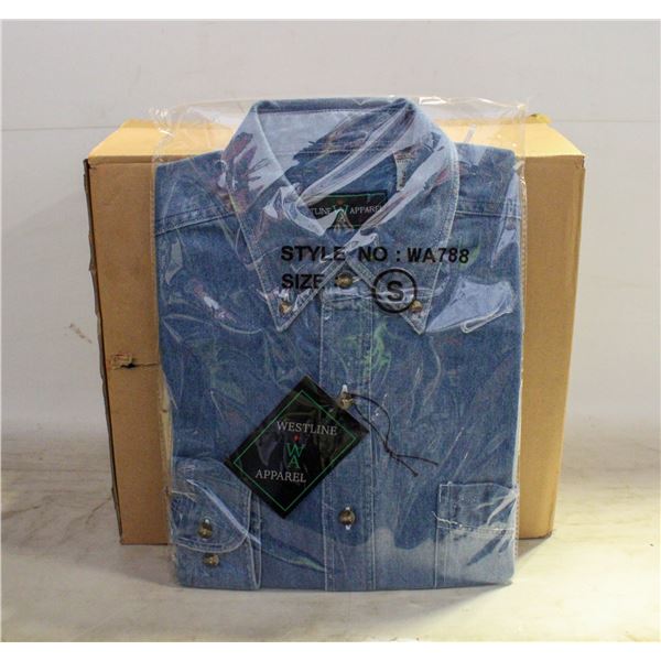 NEW MEN'S SHIRTS CASE OF 9 DENIM SIZE S