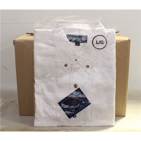 NEW MEN'S SHIRTS CASE OF 9 WHITE SIZE L