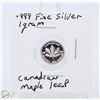 Image 2 : #3140-CANADIAN .999 FINE SILVER 1 GRAM WITH